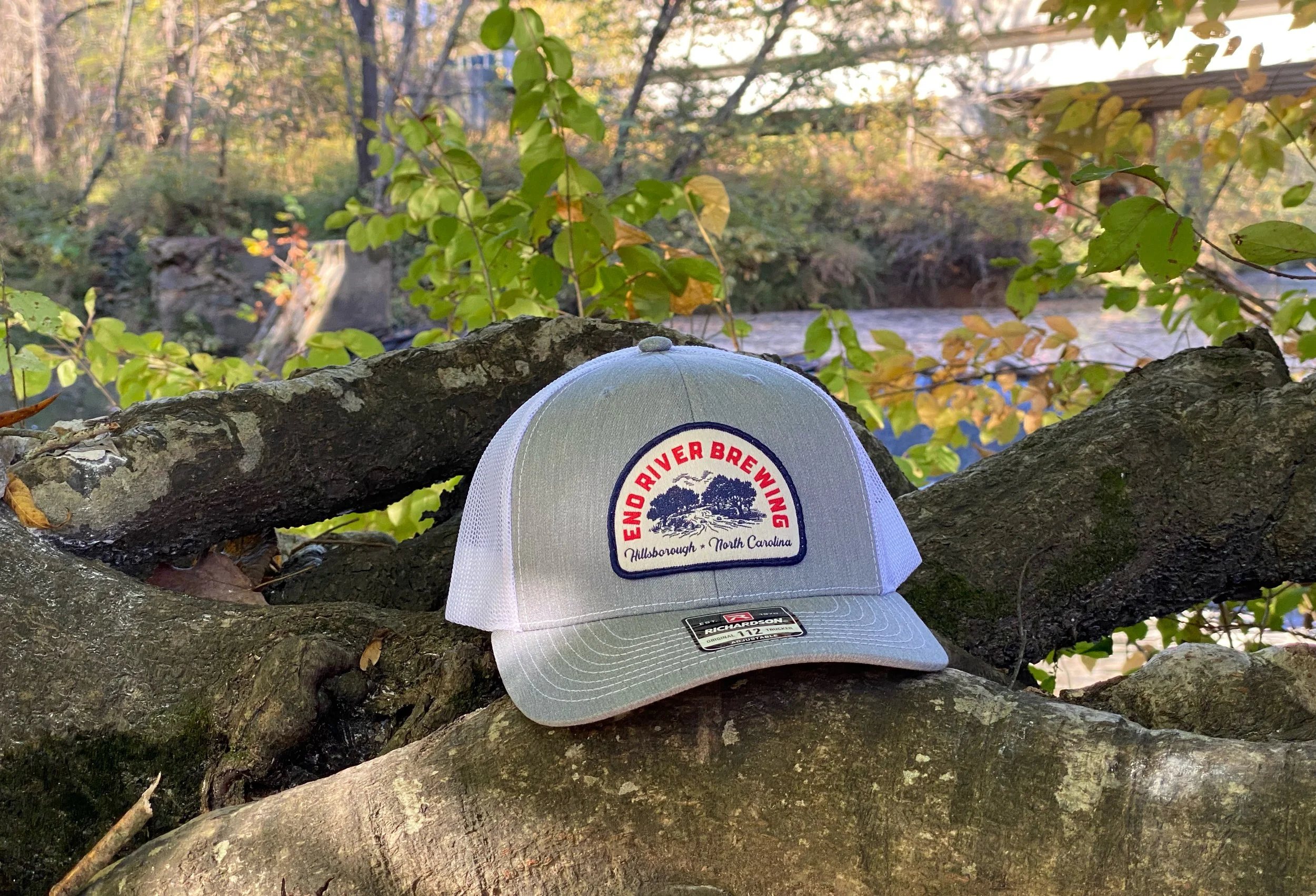 Heather Grey/White Trucker Hat — Eno River Brewing